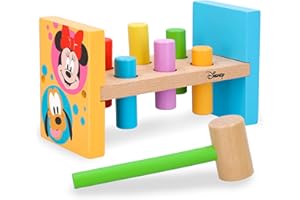 WOOMAX Juguete de Madera Martillo, para niños y niñas 1-2 años, Juguete Montessori Educativo, para preescolares, para Golpear al Topo