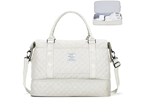 HYC00 Bolsa de Viaje Mujer Bolsa de Deporte Impermeable Bolsa de Gimnasio con Compartimento de Zapatos y Pocket Wet,Bolsa de Fin de Semana,Bolsa Equipaje de Mano Bolso Maternidad Hospital,Beige
