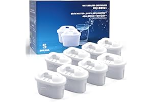 SOKANA 8x Filtros Brita Maxtra - Cartuchos de Filtro de Agua Compatibles con Jarra Brita Maxtra+ Maxtra Plus Marella Elemaris XL Aquaphor, TÜV SÜD Certified