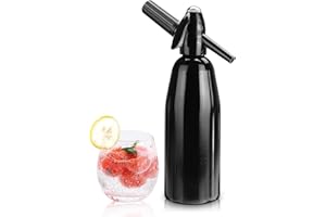 MLIJZARD Portable Soda Maker, 1L Bubble Water Heater, Aluminum Siphon, Soda Machine for Homemade Seltzers, Cocktails, Carbonated Drinks, Mojitos, Home and Bar, No CO2 Cylinders in the