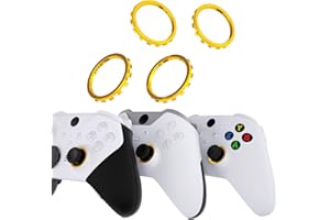 eXtremeRate Anelli di Levette Analogiche per Xbox Series X S Controller ASR Versione Cover Custodia,Accessori Ricambio per Xbox One Elite/Elite Series 2 Controller Joystick-Oro Cromo