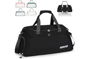 Hnyoou Large Gym Bag Duffle Bag, Sports Bag Travel Bags for Women Men with Shoes Compartment and Waterproof Wet Pockets, Sports Bags for Sport Traveling Swimming Yoga Hiking Camping, Black