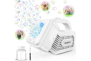 P PANACARE PANACARE Macchina per Bolle Portatile Macchina Automatica per Bolle con Soluzione/ 20000+ Piccole Bubble Al Minuto Ideale Kids Regalo di Compleanno per Feste All'aperto per Bambini