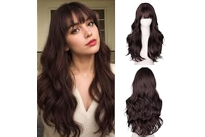Fulang Hair perücke braun lang, Lange Lockige Hitzebeständige Faser Synthetische Perücke, peruka damen natürlich haare für den täglichen