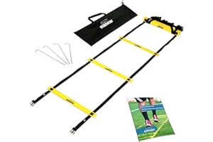 meiwar Échelle de coordination 6 m – Échelle d'entraînement I Agility Ladder avec échelons robustes pour l'entraînement de coordination, le football, le basket-ball | Speed Ladder