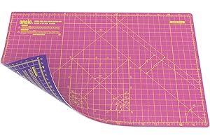 ANSIO Tapis de Coupe Auto-cicatrisant A3 Double Face 5 Couches - Quilting, Couture, Scrapbooking, Tissu & Papercraft - Imperial/Métrique 17 x 11 Pouces / 42 x 27 cm - Super rose/Violet royal