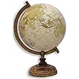 globeskart educational globe with brass antique arc and wooden base for decor (8-inch)- Multi color