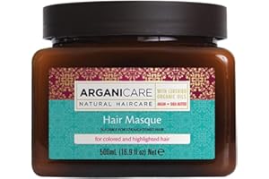 Arganicare | Gamme Argan | MASQUE NOURRISSANT | Huile d’Argan | Protection de la Couleur | Brillance & Douceur Intense | Cheveux Colorés et Méchés | 500 ml