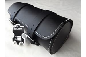 UKSHOPSITE Full Grain Cowhide Leather Motorcycle Motorbike Tool Roll Saddle Bag T10