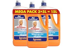 P&G PROFESSIONAL Mr Proper Professional Citron D’Été Professional Nettoyant Sols Et Multi-Surfaces 5 L