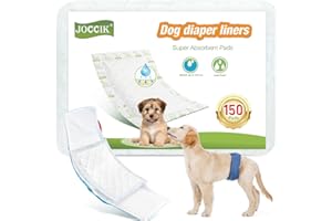 LOTUFLOR Dog Nappy Liners 150ct Super Soft and Absorbent, Disposable Incontinence Pads for Male Dog Belly Bands or Female Dog Diapers(Regular, 150pcs)