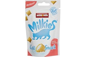 animonda Milkies Katzensnack mit Milch - Selection Mixpack (6 x 30g), getreidefreie Knusperkissen Milch Katzensnacks für erwachsene Katzen