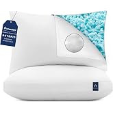 ACCURATEX Pillows 50 x 75 cm Set of 2, Adjustable Shredded Memory Foam, Down Alternative Filling, Removable Cotton Cover &ndash; Fi