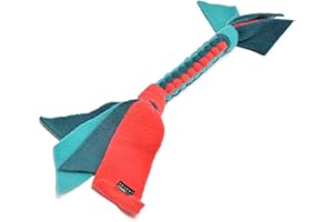 DogDirect London, DOG TUG TOY Tugger Tug Chase Rope SMALL: 45cm/17in, LARGE: 75cm/29in, Soft plaited Flexible FLEECE DOG TOYS Ideal FOR TRAINING, PUPPY PLAY, HAND MADE (Small, Ocean) KAS5