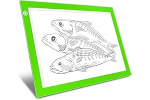 LOOEOODOO Green A4 Dimmable LED Artcraft Light Box Tracer Slim Light Pad Portable Tablet, USB Power Cable Copy Drawing Board Tracing Table for Artists Designing, Animation, Sketching, Stenciling X-ray Viewing