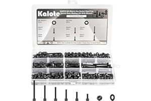 KALOTE 360 Pcs M4 Screws Set, M4 Bolts and Nuts Set, Countersunk Nuts and Bolts, Socket Head Machine Screws and Washers, Hex Socket Head Cap Screw Assortment with Wrench
