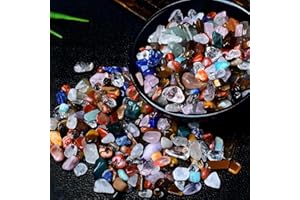 PRETTME 500 Stück Edelstein Perlen zum Auffädeln Kristall Perlen für Armbänder, 5-8 mm Unregelmäßige Bunte Edelsteine mit Loch Kristalle Steine für DIY Ketten Ohrringe Schmuck Basteln