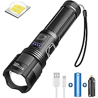 XHP50 Taschenlampen Led Superhelle 2000 Lumen, LED-Taschenlampe mit USB aufladbar, IPX4 wasserdicht, 5 Lichtmodi…