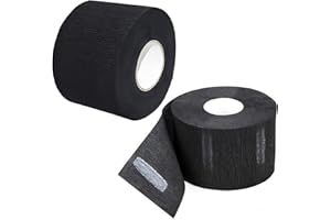 VASANA 2 Roll Black Disposable Barber Paper Neck Strips Professional Neck Paper Waterproof Protector Stretchy Strips Cutting Accessories for Hair Cut Beauty Salon