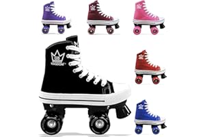 Kingdom GB HI-PE Canvas Roller Skates Kids Girls Womens Rollerboots