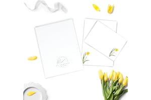Me Loovely Yellow Daffodil Letter Writing Paper and Envelopes Sets A5 Size Letters Papers Stationery Supplies | Christmas Gifts (Multipack of 10 with Gift Envelope)
