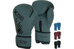 Xn8 Sports Boxing Gloves for Sparring Training MMA Fighting Punching Bag Muay Thai Gloves Lamina Hide Leather Kickboxing Gloves for Men Women Martial Arts Workout 10oz 12oz 14oz 16oz boxing gloves
