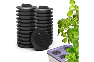 AMBGROW Plant Spacer Kit Compatible with Aerogarden,Plant Spacer Cover for Aerogarden Spacer Caps,for Indoor Hydroponic Growing System,Plant Grow Deck Openings, Round, 25 Pack, Black