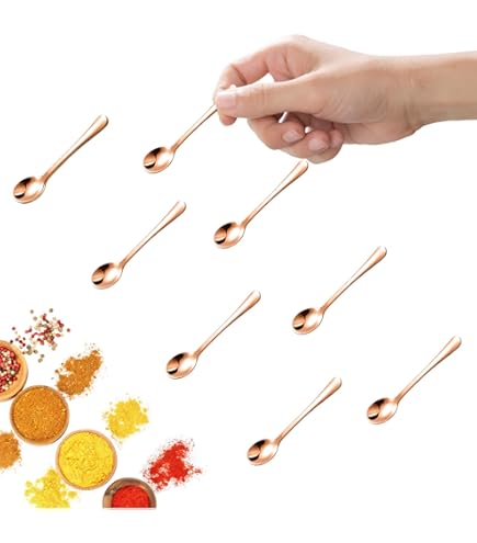 8 Cucchiaini Mini In Acciaio Inox Per Spezie E Barattoli, Lunghezza 8,3 Cm, Manico Ergonomico, Facili Da Pulire, Colore Argento