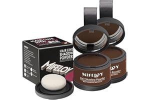 MIFELOY 2 Stück Haaransatz Puder mit Spiegel Schwamm, Dunkelbraun Unsichtbares Ansatzpuder, Soforteffekt Concealer zur Haarverdichtung für Frauen Männer,Wasserfestes Haar Make-up zum Ansatz kaschieren