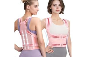 MUMIK Correcteur de Posture pour Hommes Femmes, Redresse Dos Ceinture Dos Posture Réglable et Respirante pour Le Soutien Des épaules, Du Cou et Du Taille (Rose, M)