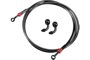 A ABSOPRO 1 Set AN3 28 90 Gradi Moto Freno Tubo Linea 170cm Nero