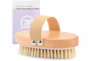 FREATECH Beechwood Dry Brushing Body Brush, Natural Bristle for Dry Skin Exfoliating - Remove Cellulite, Improve Circulation & Lymphatic Drainage, Bath Shower Body Scrub Brush