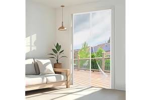 Wzlxcxxy Zanzariera Magnetica 110x240cm | Zanzariera Porta Finestra, Anti-Insetti, Chiusura Automatica – Bianco