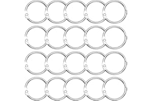 OLICKY 20 Stück Binder Ringe 20mm Buchringe Buchbinderinge, Heftringe Karteikarten Ring, Metall Bücher Ringe, Loseblatt Verbinder Ringe für Fotoalbum Scrapbook Handwerk