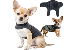TOPSOSO Dog Anxiety Shirt Dog Calming Relief Acrylic Fiber Breathable Anxiety Relief for Dogs Touch Fastener Adjustable Calming a Frightened and Nervous Dog Anxiety Caused by Sound(Dark Grey XS)