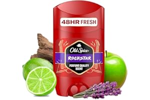 Old Spice Rock Deo Stick da uomo, 50 ml, fragranza fresca 48 H, profumo di qualità profumata, 0% sali di alluminio, senza macchie su nero e bianco, realizzato in 50% plastica riciclata