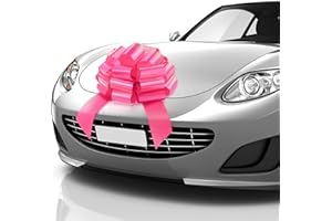 Zoe Deco - Big Car Bow - Pink, 18 Inch - Giant Car Bow for Birthday, Christmas, Wedding Reception, Surprise Party - Large Gift Wrapping for Huge Present