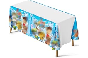 Sidesea Table Cloth Party, 3Pack 180 * 108cm Dog Table Cloth Party for Boys Waterproof Cartoon Party Tablecloth Rectangular Plastic Birthday Table Cover for Kids Party Decorations