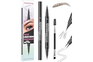 HONEXCESNG Microblading Eyebrow Pen, Faux Brow, Double Brush Tip Brow Tint Pen, Natural Hair-Like Finish, Transfer and Smudge-Resistant, 48 hours Long-Lasting Brow Pen for Women