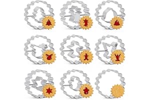 Gexinsely Plätzchen Ausstecher Set,9 Stück Linzer Keksausstecher Weihnachten,Mini Ausstechformen Edelstahl, Klein Weihnachten Ausstecher für Tortendekorationen, Zuckerkuchen,und Kekse