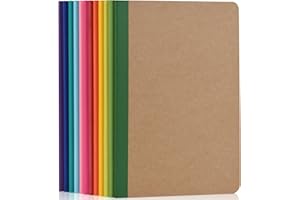 ZCZN A5 Notebook with Rainbow Spine, 12-Pack Lined Notebooks, 60 Pages Each, for School, Office or Students Use