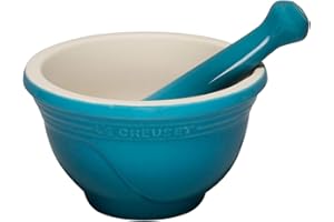 LE CREUSET Stoneware 10-Ounce Mortar and Pestle, Caribbean