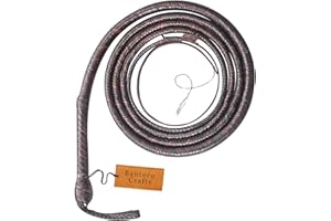 BANTORO CRAFTS Profesional Látigo de Toro de Cuero de Canguro Látigo de Cuero Ecuestre, Vientre de Cuero y Refuerzo de Cuero en el Interior, látigo Negro de Indiana Jones equitación