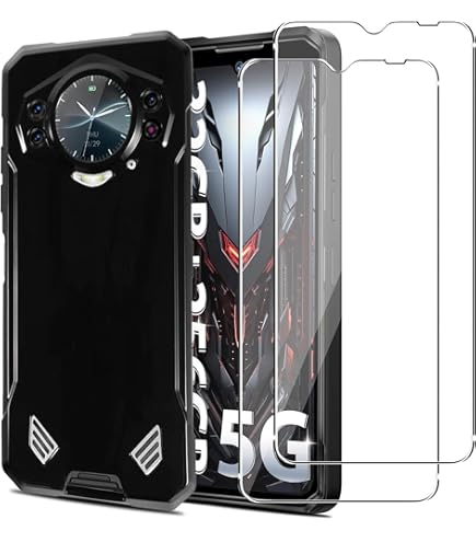 Coque Portefeuille En Cuir PU à Rayures + Lot De 2 Vitres Trempées Compatible Avec Doogee S Punk, Étui Fin Et Résistant, Emplacements Pour Cartes, Protection Complète