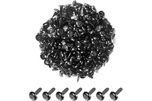 moinkerin 200 Pièces Attaches Parisiennes 8x14mm Mini Brads à Tête Métal Ronde Noir Attaché Parisienne pour DIY Scrapbooking Craft Papier Bricolage Estampage Accessoires