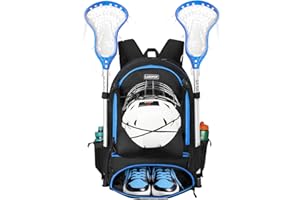 LARIPOP Turf Lacrosse Bag - Extra Large Lacrosse Backpack Bag for Lacrosse Equipment with Two Stick Holders and Compartment