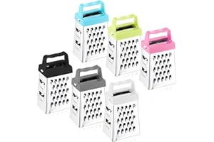 AOZUO 6Pcs Mini Grater, Small Cheese Grater Stainless Steel Box Graters with Handle Efficient Kitchen Gadget for Grating Garlic Nutmeg Chocolate Parmesan Dishwasher Safe, 1.02x1.45in