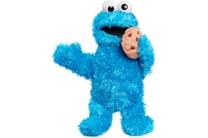 Just Play Sesamstraße Nom Nom Krümelmonster, Plüschtier, 34 cm groß, mit Soundeffekten und Bewegungen, blau, interaktives Kuscheltier, Kinderspielzeug ab 18 Monaten