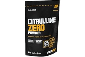 Body Attack Citrulline Zero 500 g / 100 portions, 100 % pure L-citrulline avec vitamine B6, ingrédient actif breveté Citrusyn®, pour soutenir les processus métaboliques, fabriqué en Allemagne