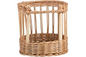 E-WICKER24 ALLES AUS WEIDE e-Wicker24 Chariot,huche à pain, présentoir pour baguettes ou pain long,corbeille baguette en osier rond